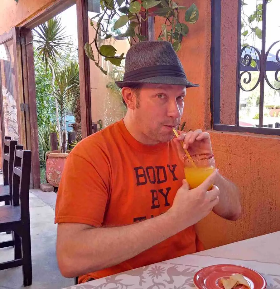 Don in Cabo San Lucas researching drinks for the Habaneros Mexican Grill menu in Leduc, Alberta
