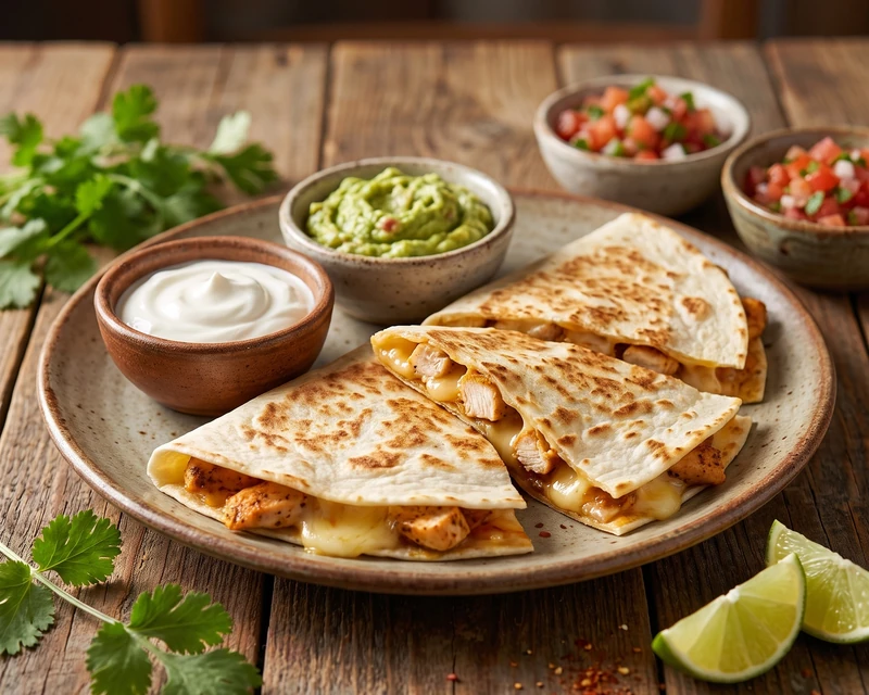 Grilled cheese quesadilla cut into wedges at Habaneros Mexican Grill near Leduc Common