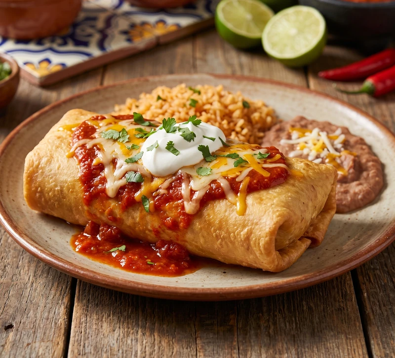 Crispy chimichanga at Habaneros Mexican Grill near Leduc Common, Alberta